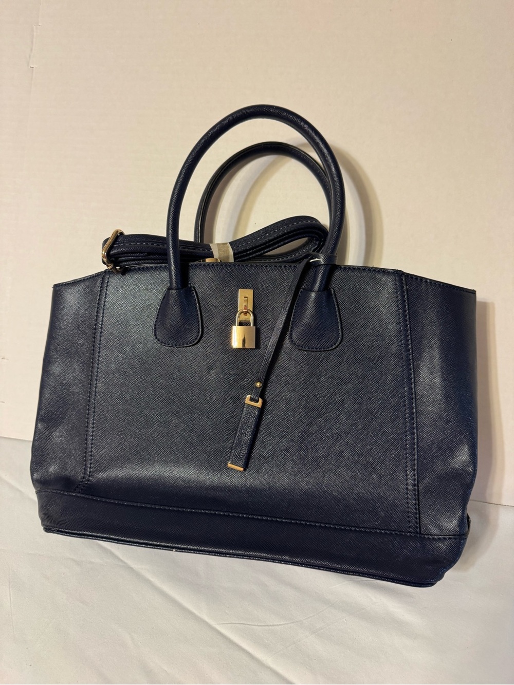 LaTerre Fashion Handbag/Tote with Gold Padlock Accent - Picture 3 of 9